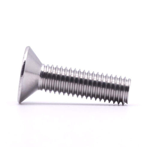 25 PCS 1/4-20 x 1/2" Flat Countersunk Head Socket Cap Screws - 304 Stainless Steel, Full Machine Thread Coverage