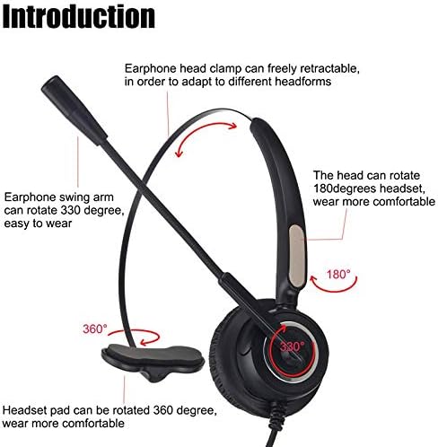 TriPro Monaural USB VoIP Headset for Computer Calls, Noise Cancelling Microphone for VoIP Communication, Skype, Call