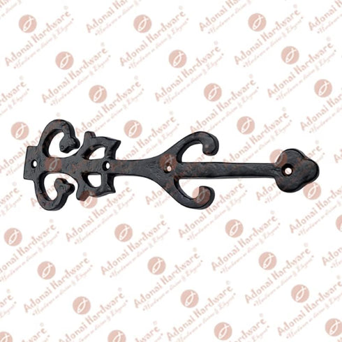 10.9 Inch False/Faux/Dummy (2 Pack, Adonai Hardware Izehar Heavy Duty Antique Cast Iron Strap Hinge Fronts Black Powder