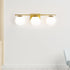 lxrnqcey 3-Light Bathroom Light Fixtures, Brushed Gold Vanity Light with Globe Milk Glass Shade, Modern Wall Sconces