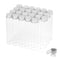 50ml Clear Glass Test Tubes with Screw Caps and Plastic Stoppers, 24PCS Leak-Proof Vials
