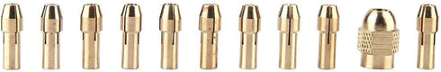 Drill Collet Set, 11pcs 4-jaw Copper Drill Chuck for Mini Electric Power Drill, 0.5-3.2mm