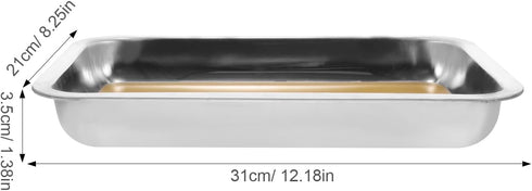 Hemoton Stainless Steel Dissection Tray, Anatomy Wax Tray, Lab Medical Dissecting Pan Tool