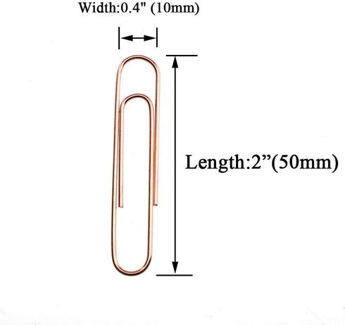HAHIYO Paper Clips Large Sturdy 2 inches Length 70 Pack Paperclips Heavy Duty Tight Grip Rust Proof Reusable Metal Bright Rose Gold for Home Office School by HAHIYO