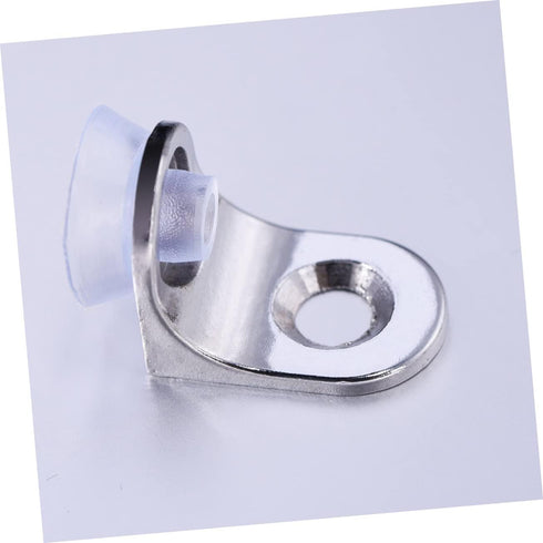 10 Vaguelly Stainless Steel Glass Shelf Support Bracket with Rounded Corners Screws Heavy Duty L-Shaped Shelf Fixing