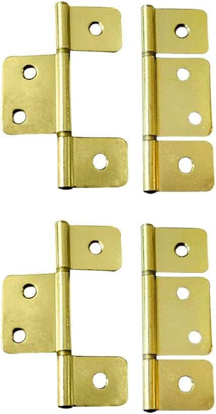 QCAA Flag Three Leaf 3-1/2" Bifold Shutter Hinge for Non-Mortise Cabinet Hardware,