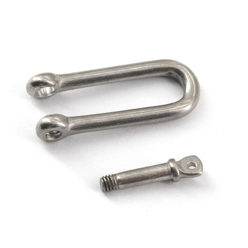 M5 Long D Ring Shackle - 304 Stainless Steel Anchor Shackle with Screw Pin for Rigging Accessories (Pack of 8)
