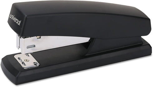Universal UNV43119 Half-Strip Stapler, 20-Sheet Capacity - Black