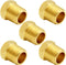 Joywayus 1/4" NPT Male Pipe Plug - Outer Hex Thread Socket Plug Brass Fitting (Pack of 5)