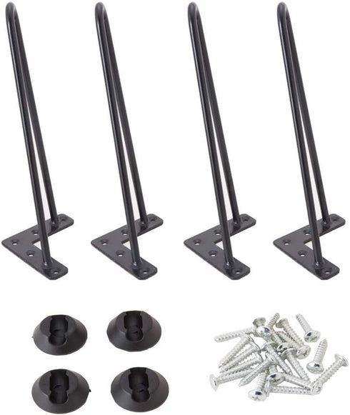Osring 12 Inch Hairpin Legs Solid Steel Furniture Table Feet 4pcs, Heavy Duty