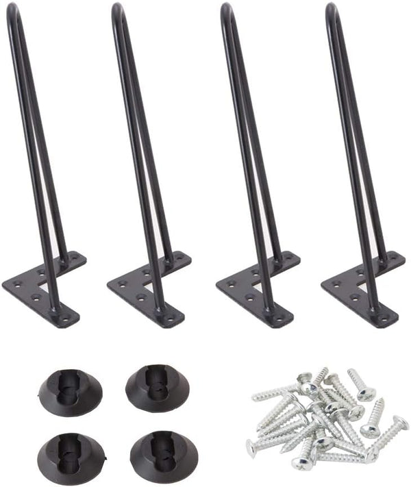 Osring 12 Inch Hairpin Legs Solid Steel Furniture Table Feet 4pcs, Heavy Duty
