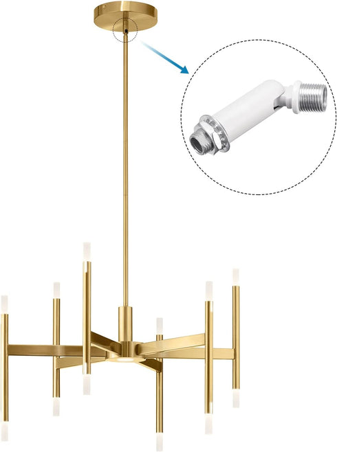 M10 M12 Pack 4 MECCANIXITY Sloped Ceiling Adapter Swivel Thread, for Chandelier Ceiling Pendant Light, White