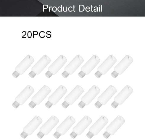 Othmro 20Pcs 60ml PE Plastic Lab Cylindrical Chemical Reagent Bottle, Small Mouth Transparent Liquid Storage Container