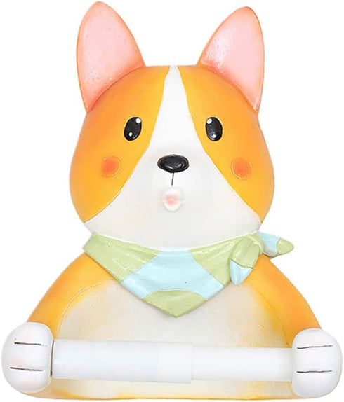 1pc Cabilock Corgi Design Toilet Tissue Rack Hanger Cute Animal Wall Shelf for Bathroom Storage Space-Saving Tissue
