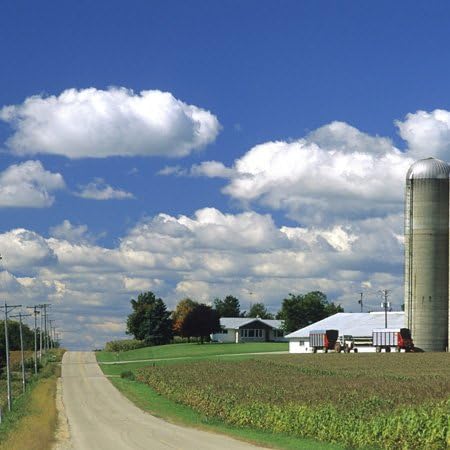 3dRose US50 DFR0019 12 Inch Dairy Farm in Northeast Wisconsin - - David R. Frazier Ceramic Tile