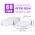 60 Pack Sterile Plastic Petri Dishes with Lid, 90mm Dia x 15mm Deep for Laboratory Use (90MM-60PACK)