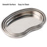 Kidney Shaped Stainless Steel Tray, Safety Rimmed Curved Tray for Dental Lab Instruments Surgical Trays