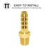JoyTube 5 Pcs Hose Barb Fittings, 3/16" Barb to 1/8" NPT Male Thread Brass Adapter Connector with Hose Clamp