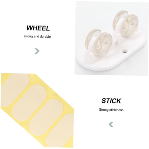 8pcs Self-Adhesive Storage Box Casters Easy Installation Furniture Wheels for Organizing Under-Bed Storage Plastic