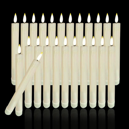 Houdlee 24 Pcs Flameless LED Taper Candle Battery Operated Flickering LED Candle with