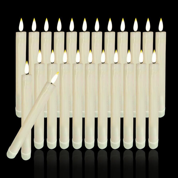 Houdlee 24 Pcs Flameless LED Taper Candle Battery Operated Flickering LED Candle with