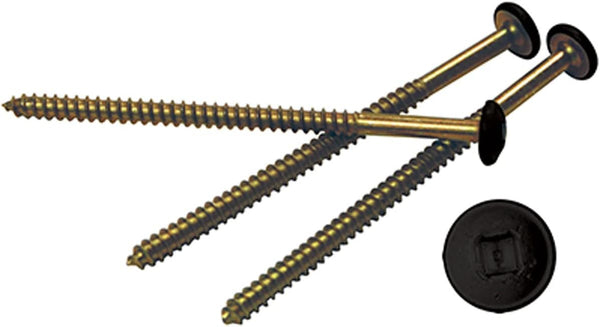 Ekena Millwork 3" Painted Screws for Builders Edge Vinyl Shutters, 002 - Black (4/Bag)