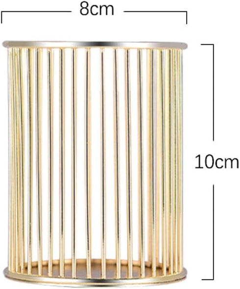 Pen Holder, Wire Metal Pencil Holder, Decorative Desk Storage Organizer for Stationery and Accessories (Gold 1, 2-PACK)