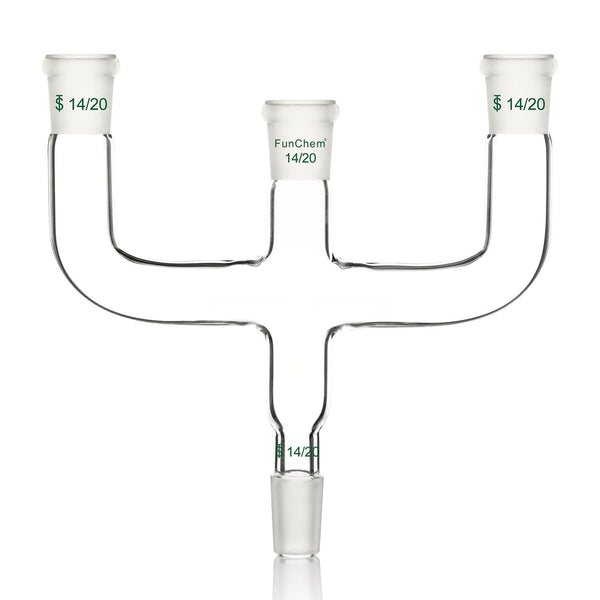 4-Way Claisen Distillation Adapter with 14/20 Joint