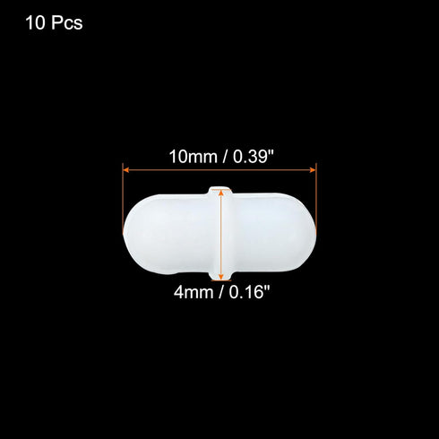 MECCANIXITY Magnetic Stirrer Mixer Stir Bar Rod 10mm/0.39" Cylinder Shape PTFE Coating Magnet White for Laboratory 10Pcs