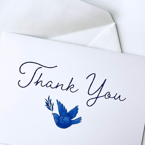6 4.25 Pack 25 CARDAMONOLY Thank You Cards with Envelopes Funeral - Sympathy Cards with Envelopes with Blue Dove