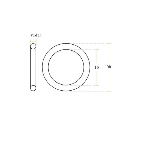 Nitrile Rubber O-Rings, 50mm OD 45mm ID 2.5mm Width Metric Sealing Washer Round Gasket O Rings Seal (Pack of 50)