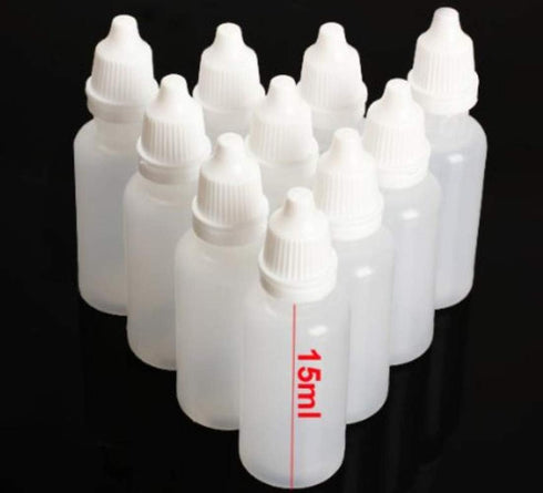 50PCS 15ml/0.5oz Empty Refillable Clear Plastic Dropping Bottles, Portable Squeezable Dropper Container with Caps