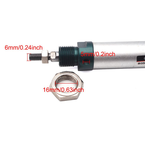Pneumatic Cylinder 16mm Bore 100mm Stroke, Air Cylinder Double Action Single Rod with Mounting Accessories