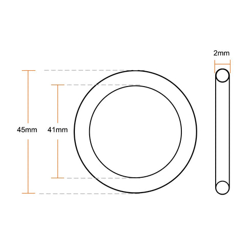 uxcell Silicone O-Rings, Pack of 4 VMQ Seal Gasket for Pipe Repair, 45mm OD 41mm ID 2mm Width, White