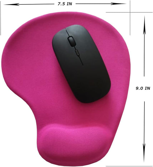Ergonomic Portable Mouse Pad, Non-slip Small 7D Gel Mouse Pad with Wrist Rest in Rose Color