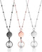 TuNan 3PCS Metal Lanyards Necklace with Clips Retractable for Id Badges, Beaded Design