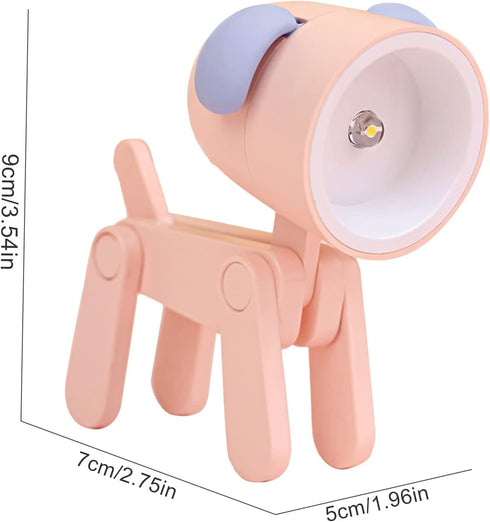 Mini LED Desk Lamp Cute Small Phone Holder Creative Dog/Deer Shape Night Light Portable Small Desk Light Adjustable