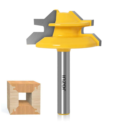 45 Degree Lock Miter Router Bit, 1/4 Inch Shank Woodworking Tools Joint Router Bits (1/4inch Shank, 1-1/2")