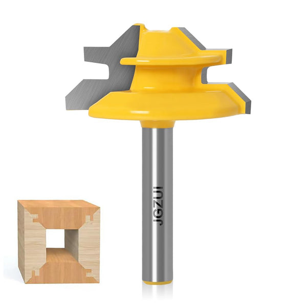 45 Degree Lock Miter Router Bit, 1/4 Inch Shank Woodworking Tools Joint Router Bits (1/4inch Shank, 1-1/2")