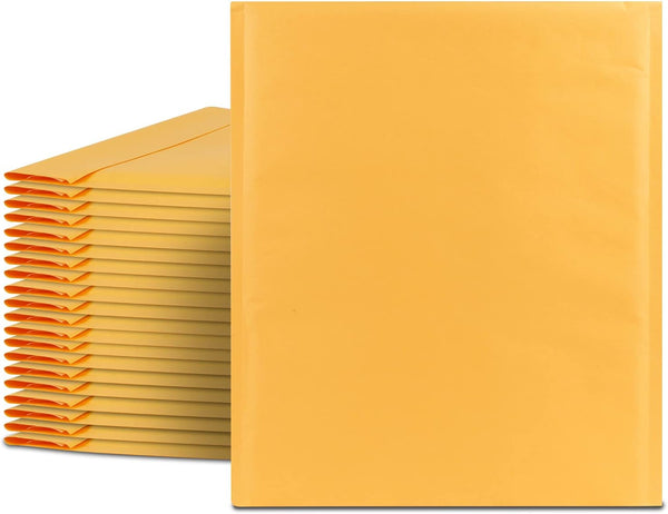 Fosmon #0 Extra Wide Kraft Bubble Mailer, 6.5x10 (100 Pack), Padded Shipping Mailing Envelopes for Gifts