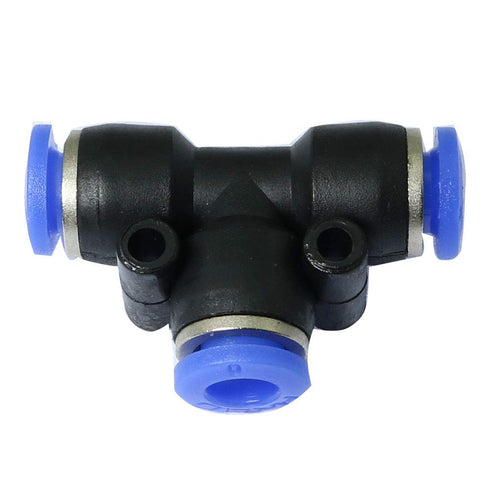LQ Industrial 1/4 inch Air Hose T Connector, 4PCS 6x6x6mm Plastic Pneumatic Quick Push to Connect Tee Fitting