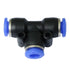 LQ Industrial 1/4 inch Air Hose T Connector, 4PCS 6x6x6mm Plastic Pneumatic Quick Push to Connect Tee Fitting