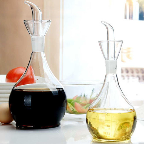 LumaGrove 400ML 850ML(850ML) Oil and Vinegar Dispenser Glass, Non-Drip High Borosilicate Glass Olive Oil and Vinegar