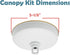 Aspen Creative 21527-21 White,5-1/8 Diameter,23mm Ceiling Canopy Kit with Warm Brass Trim for Chandelier and Pendant