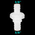 Feelers 3/8" Hose Barb Thru-Bulk Bulkhead Fitting, Plastic Adapter Union Mender Splicer (Pack of 2)