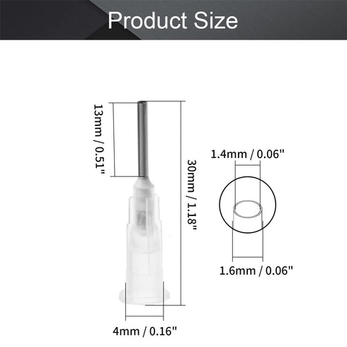 Utoolmart Industrial Dispensing Needle, Industrial Grade Blunt Needle, Stainless Steel Precision Applicator, 17G, Transparent Color, 40pcs