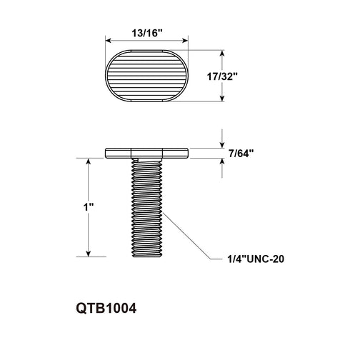 POWERTEC 1/4"-20 T Track Bolts, 40 Pack, 1 Inch Long T Slot Bolts for Universal T Track Woodworking Jigs and Fixtures