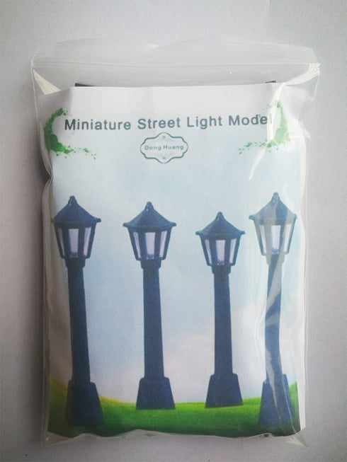 SelHeng 10PCS Mini Street Light Model Railway Train Lamp Miniature Plastic Village Pathway Lantern Post for Micro