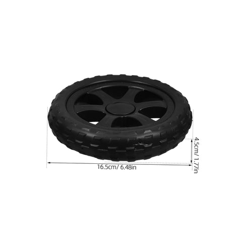 2pcs Holibanna Black Rubber Caster Wheels for Foldable Utility Cart Heavy Duty Replacement Rolling Cart Accessories
