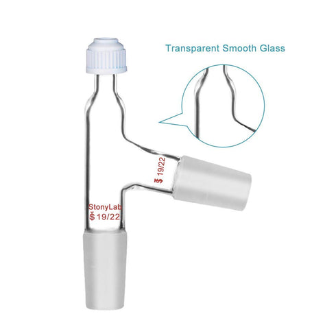 StonyLab 3 Way Distilling Thermometer Adapter with 19/22 Joints and Screw Cap